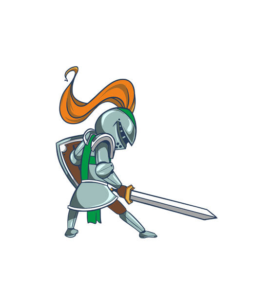 Knight in Fool's Guard Position Warrior Vector Art