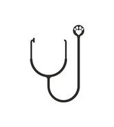 Cute Paw Induced Stethoscope Silhouette Art
