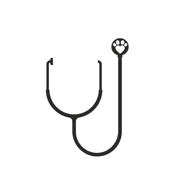 Cute Paw Induced Stethoscope Silhouette Art