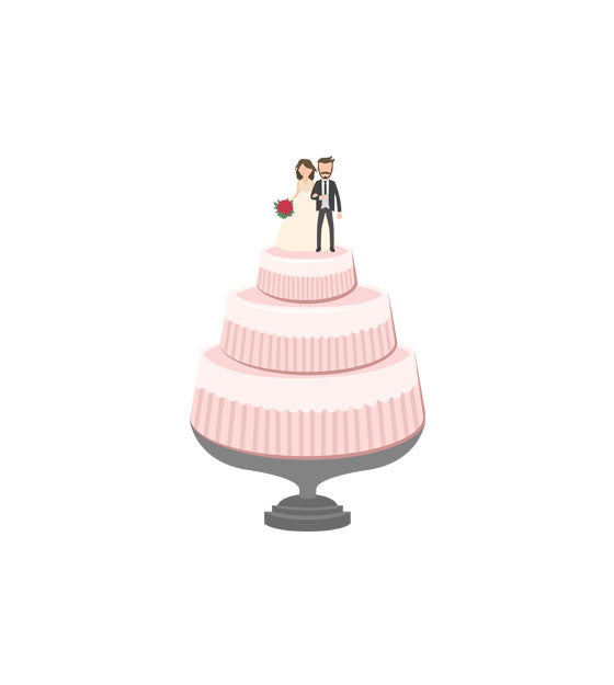 Traditional Wedding Cake Vector Art