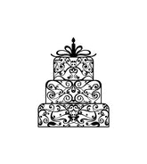 Traditional Wedding Cake Silhouette Art
