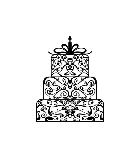 Traditional Wedding Cake Silhouette Art