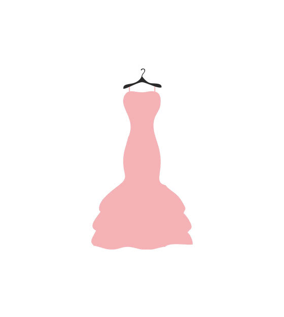 Elegant Pink Strapped Flounce Wedding Dress Vector