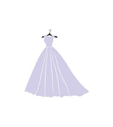 White Laced Strapped a Line Bridal Gown Dress Vector Art