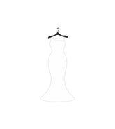 Straps Flounce Bridesmaid Wedding Dress Vector Art