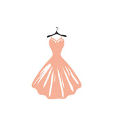Cantaloupe Colored Princess Bridal Dress Vector Art