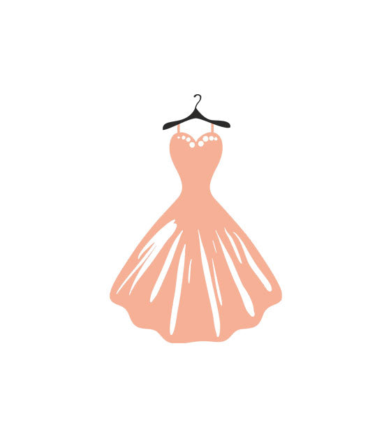Cantaloupe Colored Princess Bridal Dress Vector Art