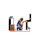 Fully Equipped Welder Welding Pipe Vector Art