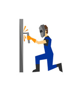 Welding Technician at Work Vector Art