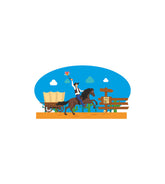 Shooting Cowboy and the Rearing Horse Vector