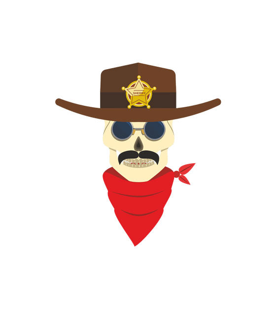 Looming Skeleton Sheriff Vector Art