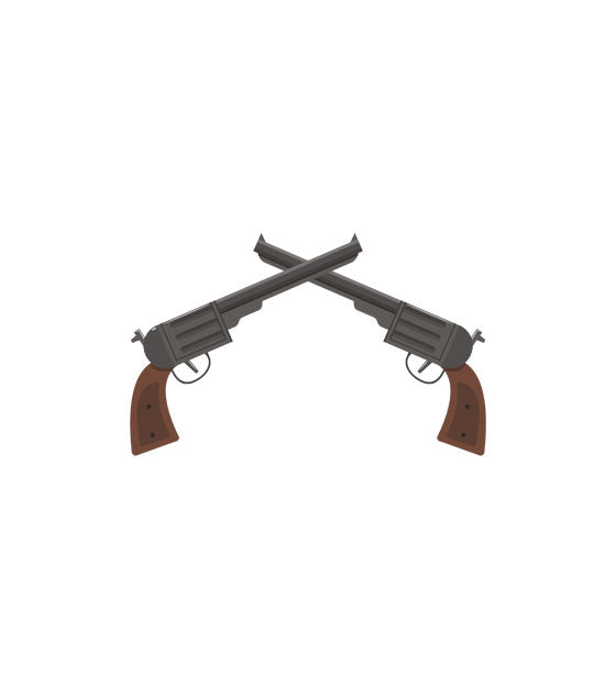 Cowboy Dual Revolvers Vector Art