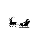 Santa Riding Reindeer Silhouette Art