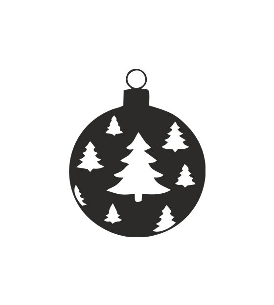 Christmas Tree Bauble Silhouette Art