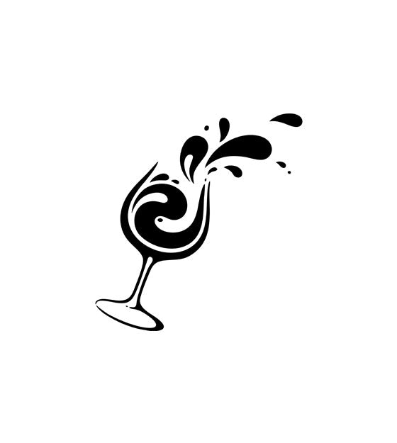 Splashing Wine Glass Silhouette Art