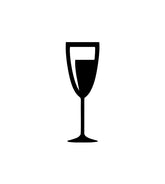 Elegant Full White Wine Glass Silhouette Art