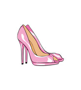 Pink Peep Toe Heels Vector Image
