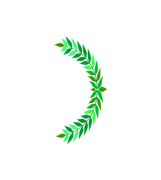 Invigorating Green Colored Head Wreath Vector Art