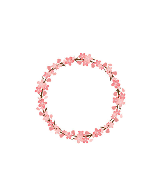 Awe-Inspiring Cherry Blossom Wreath Vector Art