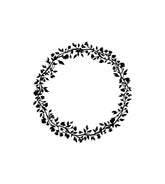 Subtle Floral Wreath Silhouette Art