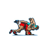 Applying Arm Bar to Red Singlet Guy Vector Art