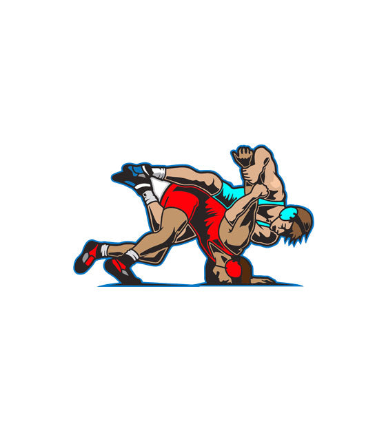 Applying Arm Bar to Red Singlet Guy Vector Art
