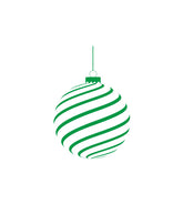 Green Striped Christmas Bauble Vector Art
