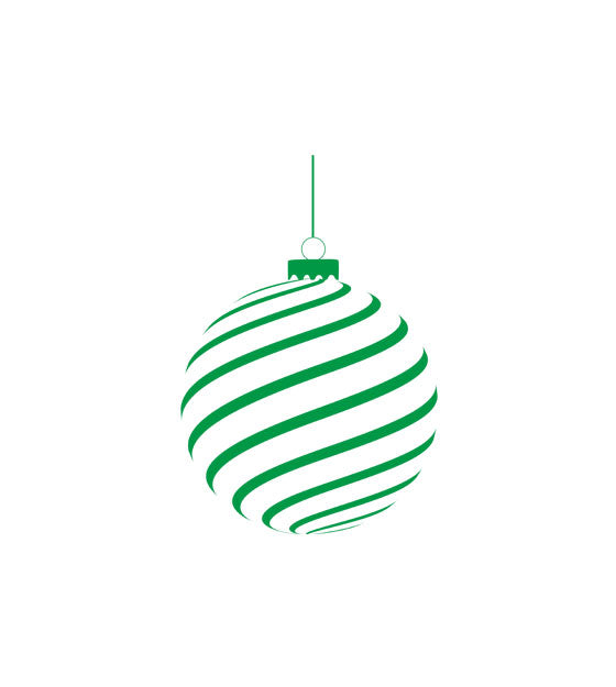 Green Striped Christmas Bauble Vector Art