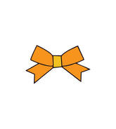Cute and Charming Orange Ribbon Bow Vector Art