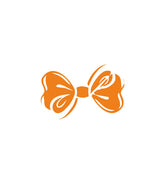 Orange Shaded Bow Vector Art