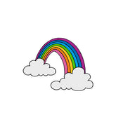 Breathtaking Rainbow Falling over Clouds Vector Art