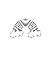 Subtle Monotone Rainbow on the Clouds Vector Art
