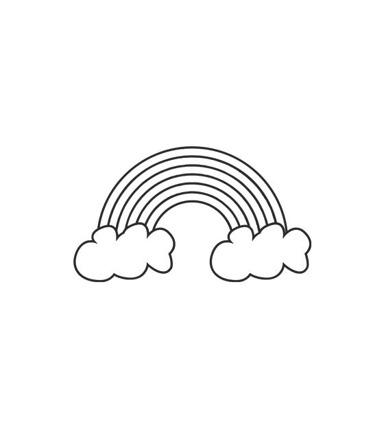 Subtle Monotone Rainbow on the Clouds Vector Art
