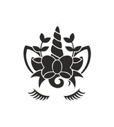 Beauteous Floral Unicorn Silhouette Art