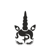 Elegant Eyebrows Unicorn Silhouette Art