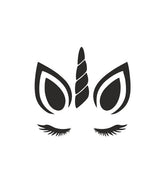 Ears, Eyebrows and Unicorn Head Silhouette Art