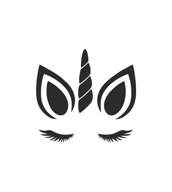 Ears, Eyebrows and Unicorn Head Silhouette Art