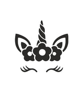 Gorgeous Black Eyebrows Floral Unicorn Silhouette Art