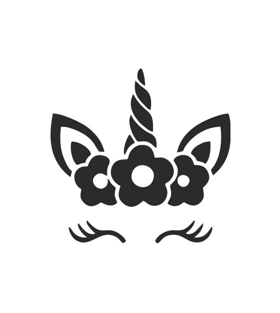 Gorgeous Black Eyebrows Floral Unicorn Silhouette Art