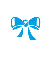 Glossy Cerulean Color Ribbon Bow Vector Art