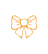 Subtle Orange Outlined Ribbon Bow Gift Wrap Vector Art