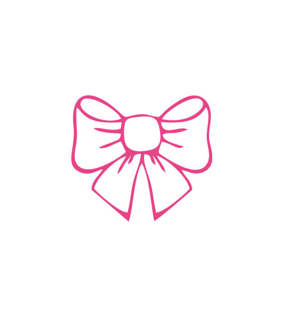 Fuchsia Pink Outlined Ribbon Bow Gift Wrap Vector Art