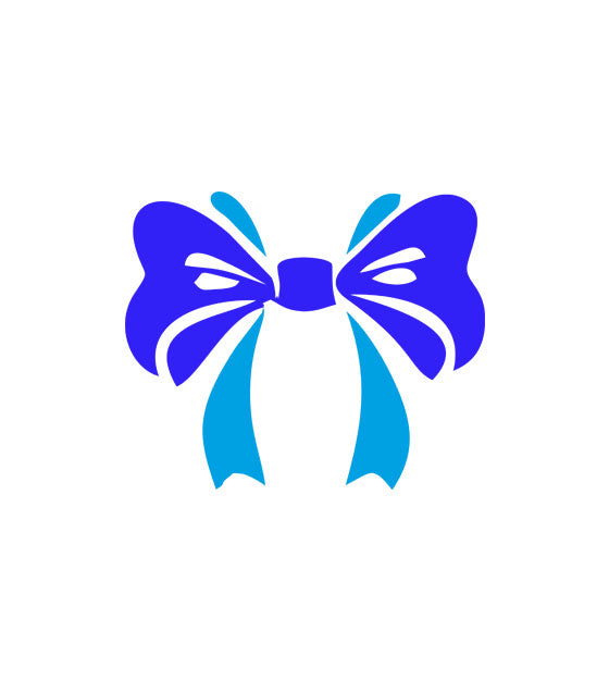 True Blue and Zaffre Satin Ribbon Bow Vector Art