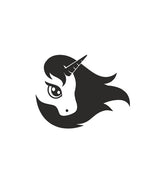 Vivid Negative Space Mane Unicorn Silhouette Art