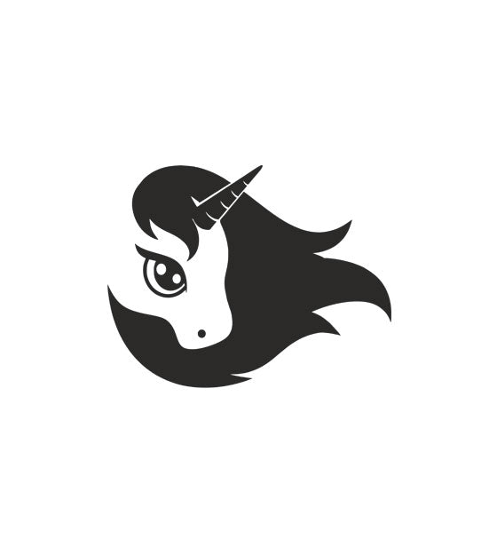 Vivid Negative Space Mane Unicorn Silhouette Art