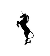 Blazing Stallion Rearing Unicorn Silhouette Art