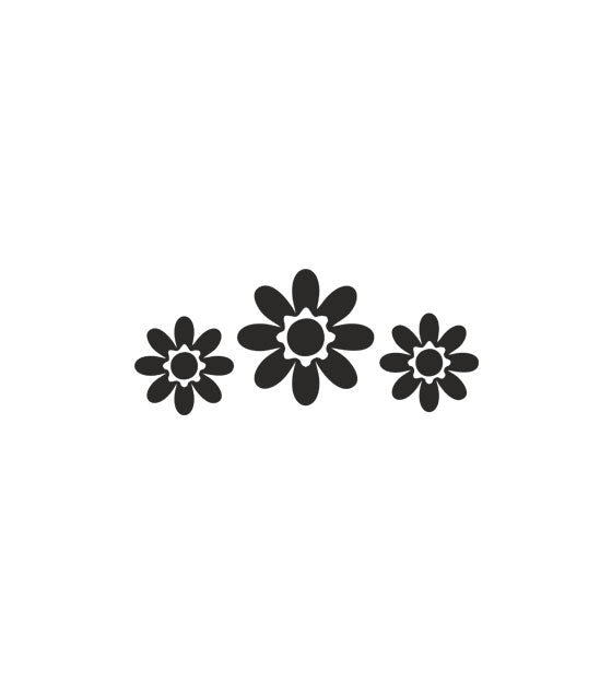 Appealing Daisy Floral Pattern Silhouette Art