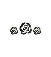 Graceful Rose Floral Pattern Silhouette Art