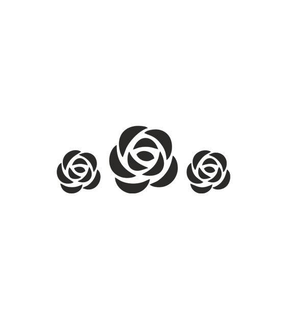 Graceful Rose Floral Pattern Silhouette Art