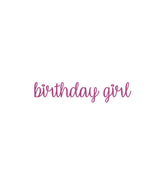 Purple Birthday Girl Alphabet Calligraphy Vector Art